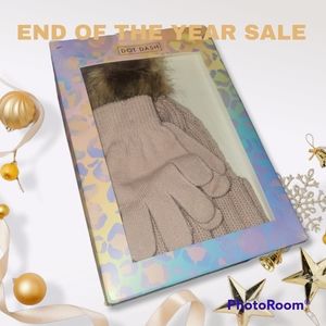 Dot Dash Cozy Gloves & Knitted Hat